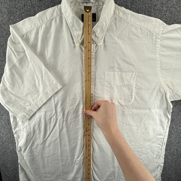 Gitman Bros Oxford Pinpoint Button-Down USA 17.5 Cotton Short Sleeve White - Picture 3 of 12
